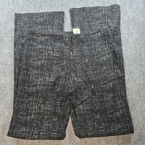 Equestrian Black Patterned Boot Cut Pants Sz L